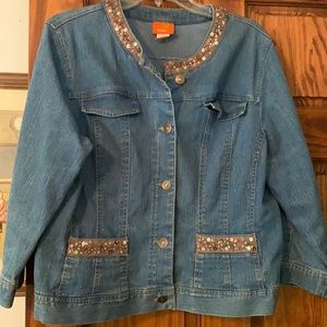 Hearts of palm sequined Jean jacket